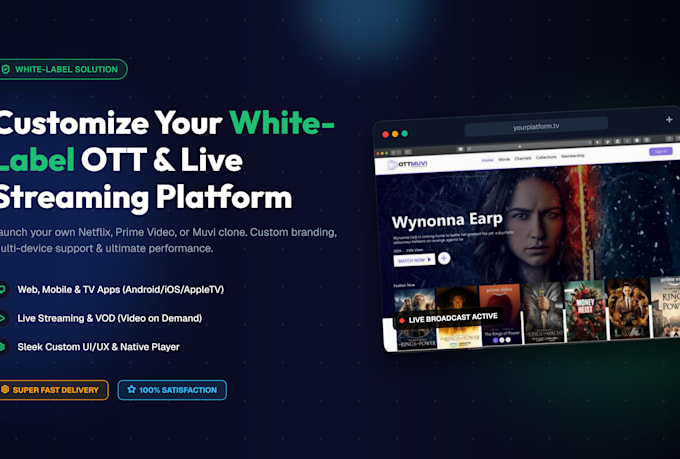 setup customize your white label ott live streaming platform